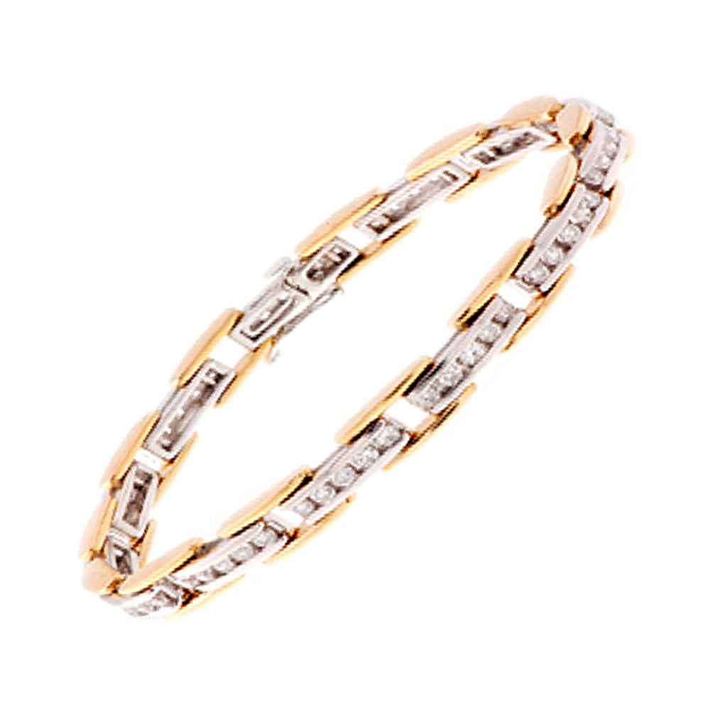 14Kt White Yellow Gold Diamond 2Ctw Bracelet