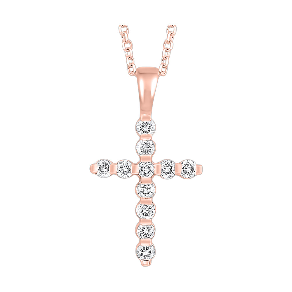 14Kt Rose Gold Diamond 1/4Ctw Pendant
