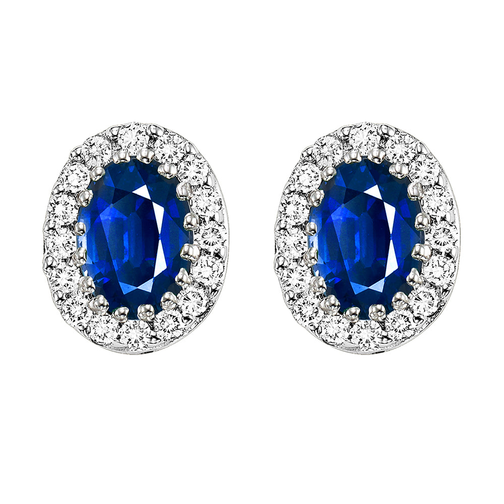 14Kt White Gold Diamond 1/5Ctw & Tanzanite 1Ctw Earring