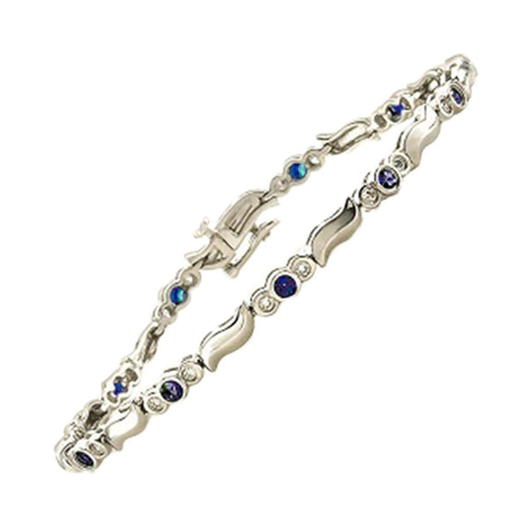 14Kt White Gold Diamond 1/2Ctw & Tanzanite 1Ctw Bracelet