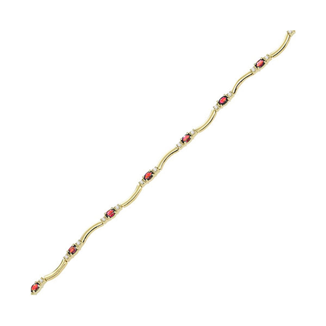 14Kt White Yellow Gold Diamond 1/3Ctw & Ruby 2 1/5Ctw Bracelet