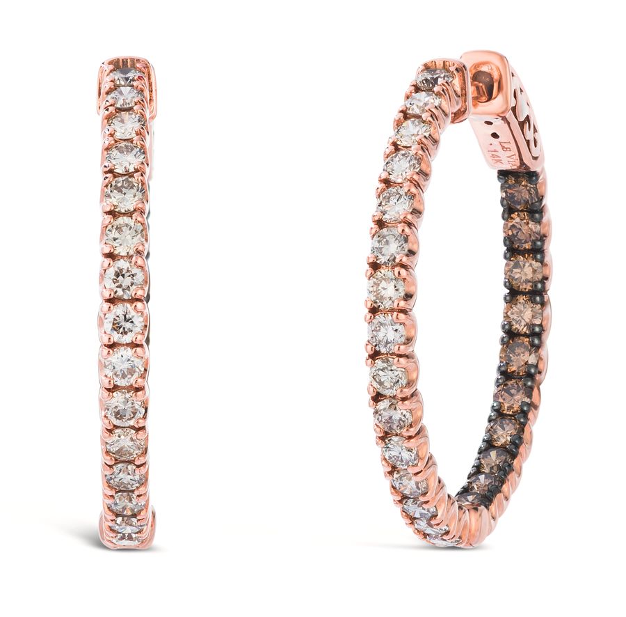 14K STRAWBERRY GOLD DIAMOND  EARRINGS