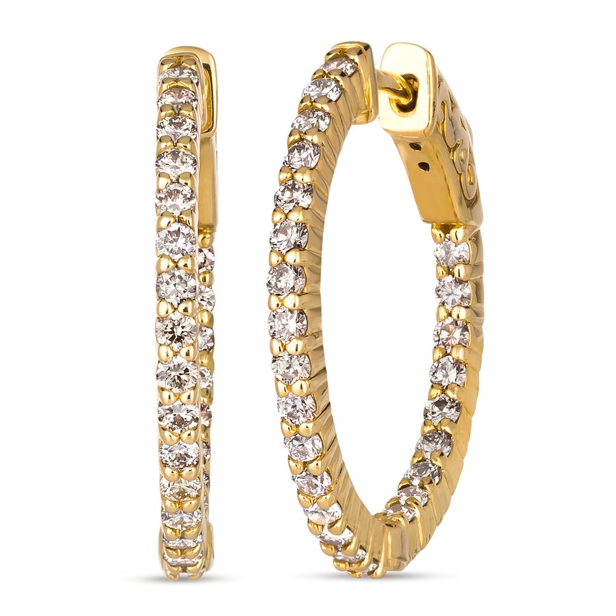 14K YELLOW GOLD DIAMOND  EARRINGS