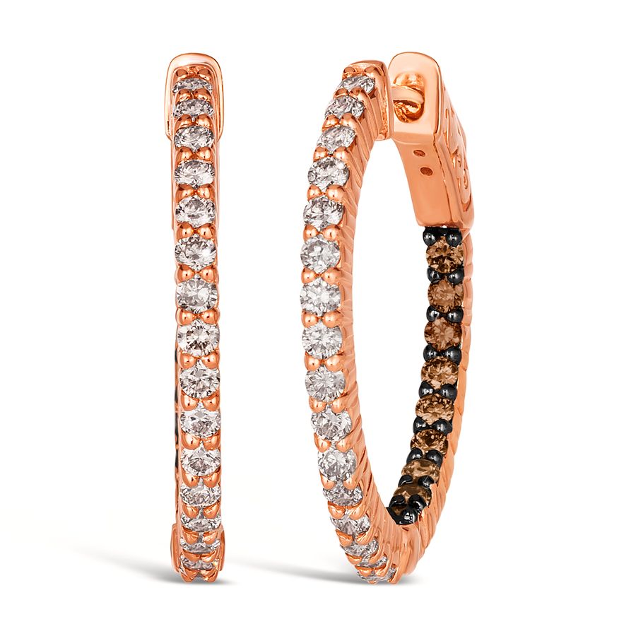 14K STRAWBERRY GOLD DIAMOND  EARRINGS