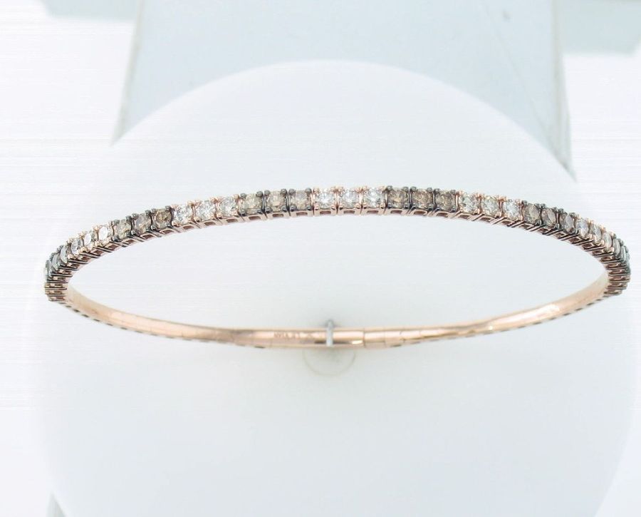 14K STRAWBERRY GOLD DIAMOND  BANGLE