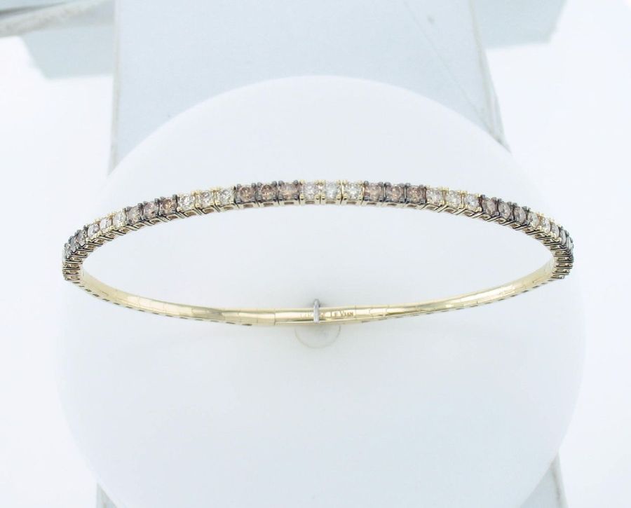 14K YELLOW GOLD DIAMOND  BANGLE