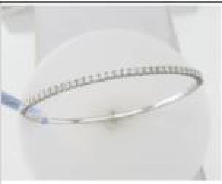 14K WHITE GOLD DIAMOND RUBY BANGLE