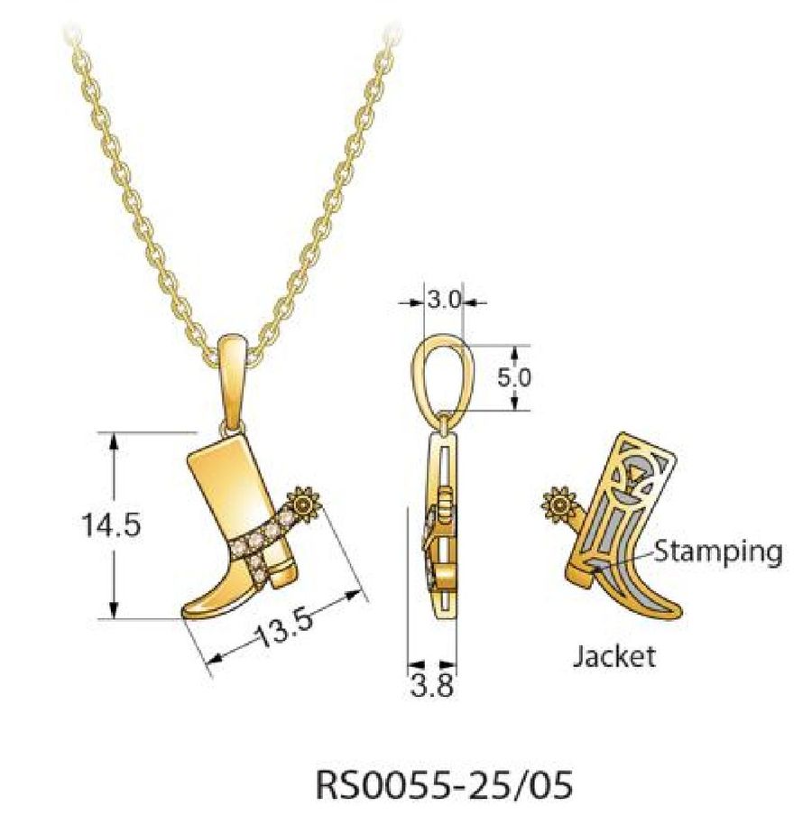 14K YELLOW GOLD DIAMOND  PENDANT