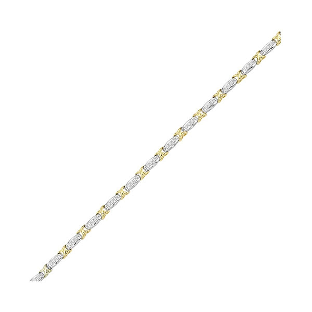 14Kt White Yellow Gold Diamond 1Ctw Bracelet