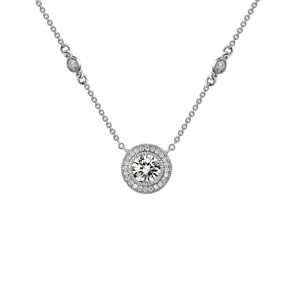 1.61 CTW Halo Necklace