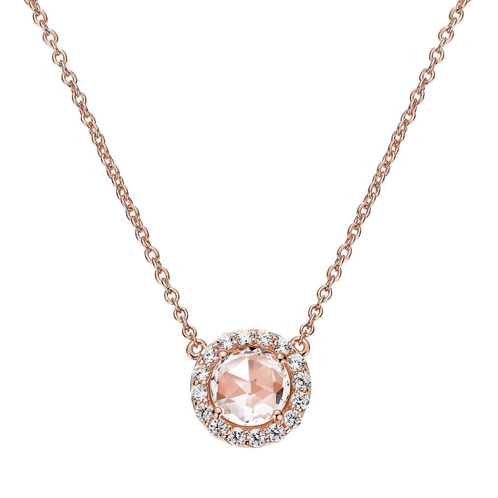 Rose-Cut Halo Necklace