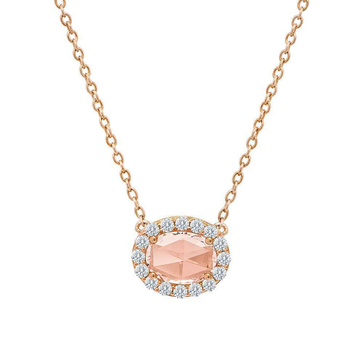 Oval Halo Necklace