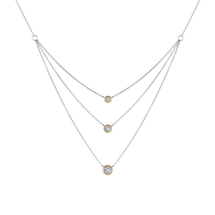 Mixed-Color Three-Tier Necklace