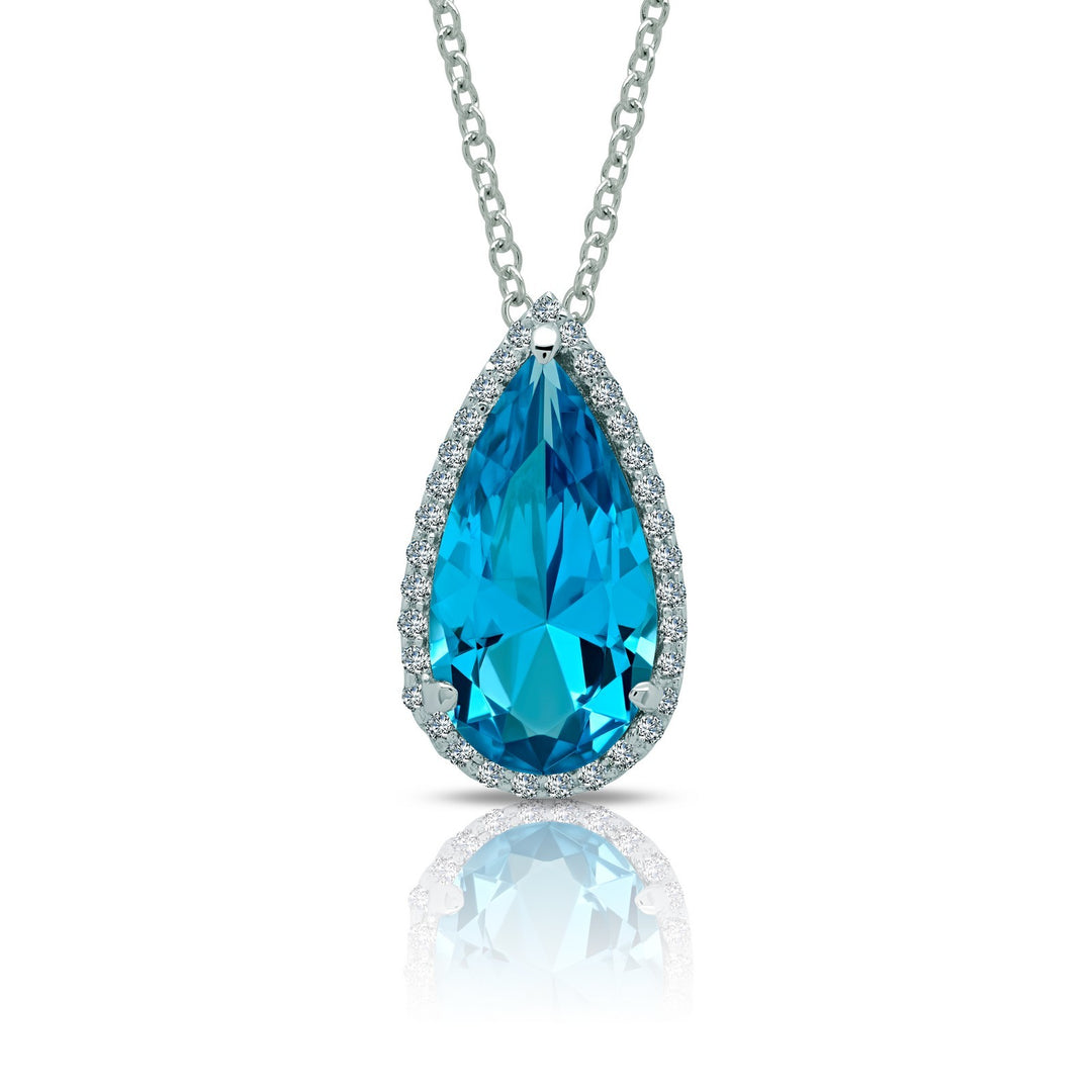 Magical Pear-Shaped Halo Necklace