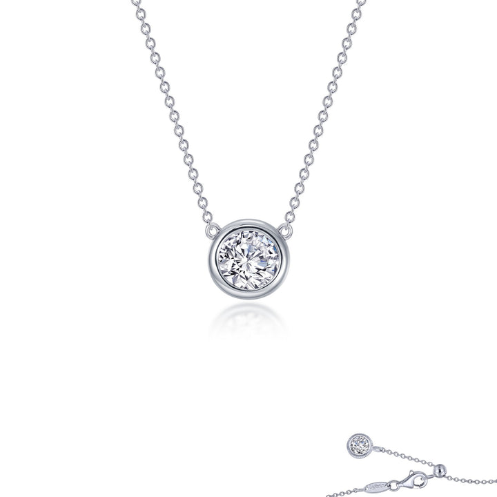 0.6 CTW Bezel-Set Solitaire Necklace