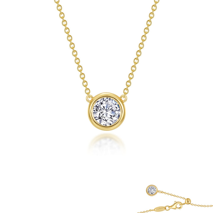 0.7 CTW Bezel-Set Solitaire Necklace