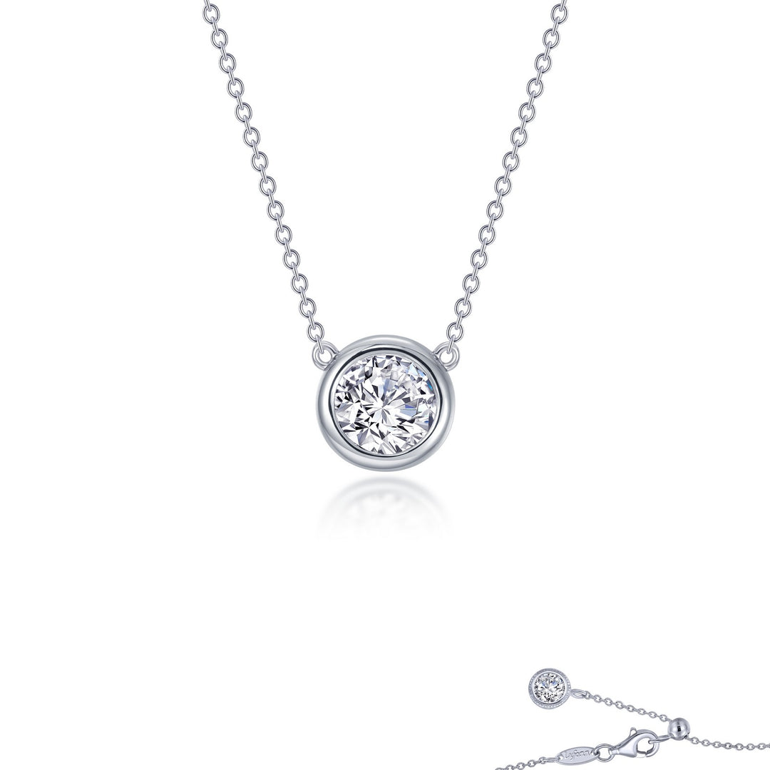 0.7 CTW Bezel-Set Solitaire Necklace
