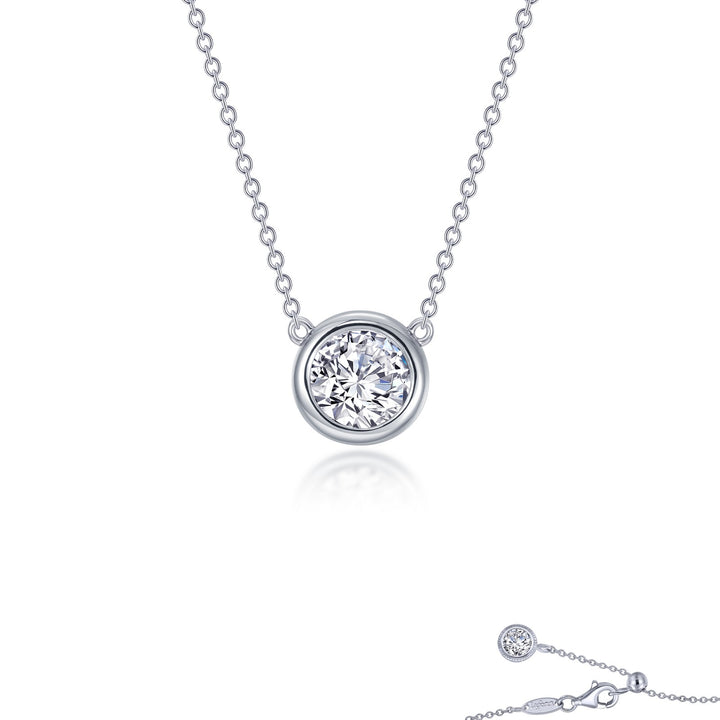 1.1 CTW Bezel-Set Solitaire Necklace