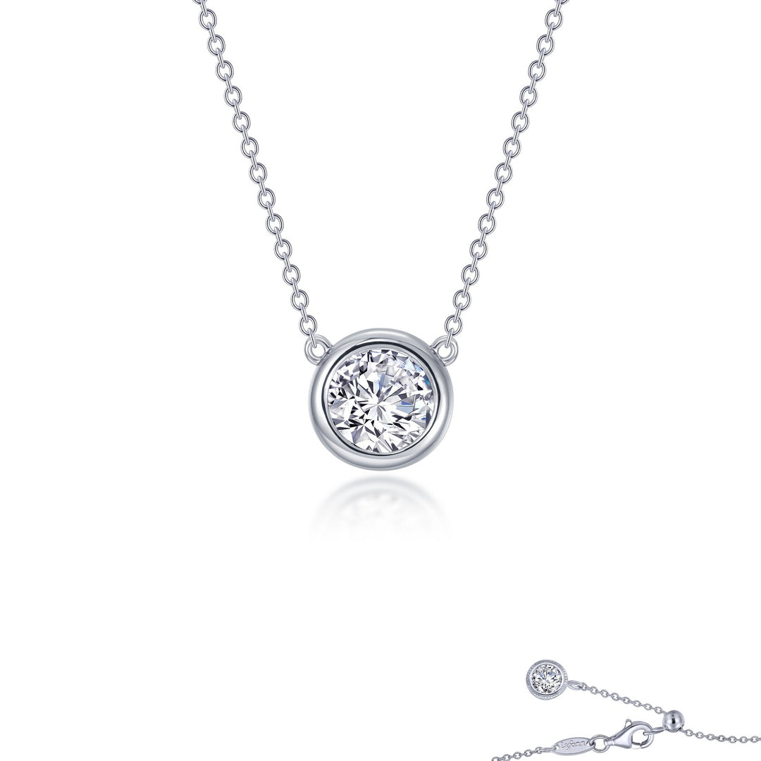 1.1 CTW Bezel-Set Solitaire Necklace