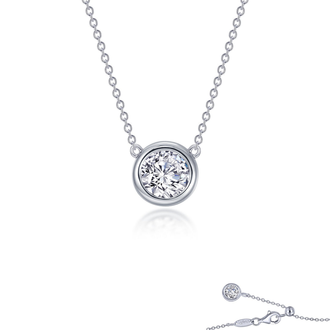 1.25 CTW Bezel-Set Solitaire Necklace