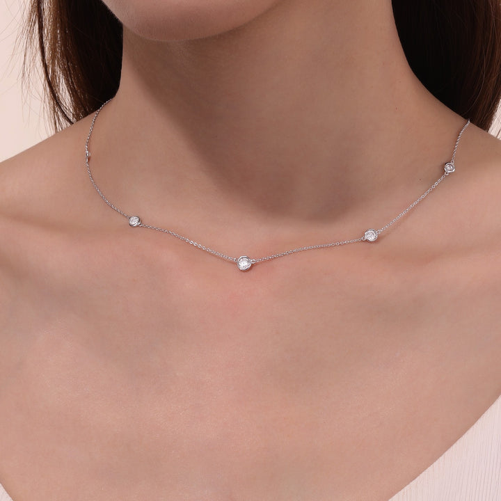 Bezel-Set Station Necklace
