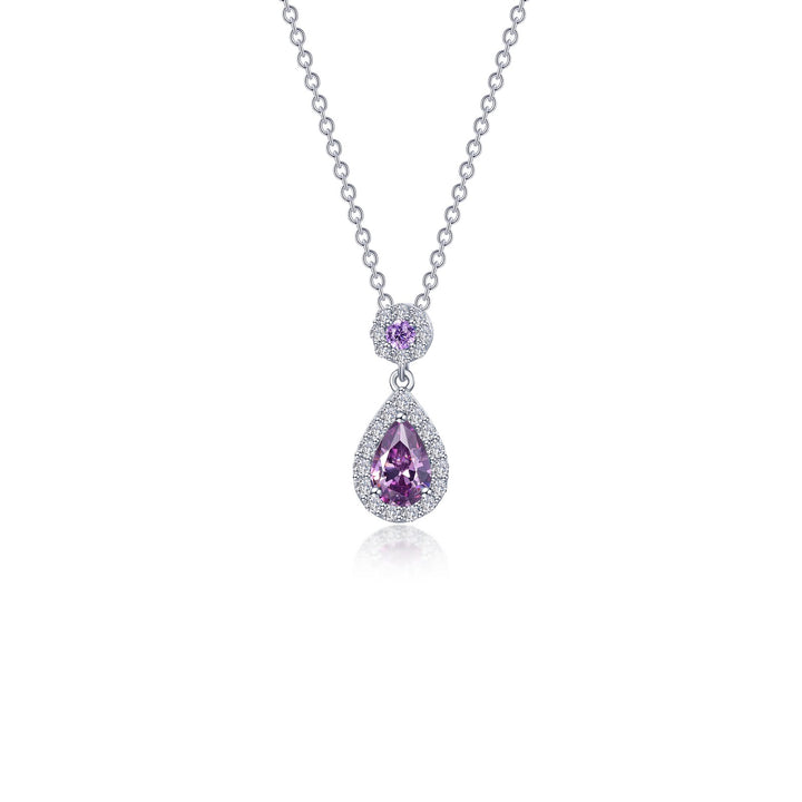 Pear Shape Halo Necklace