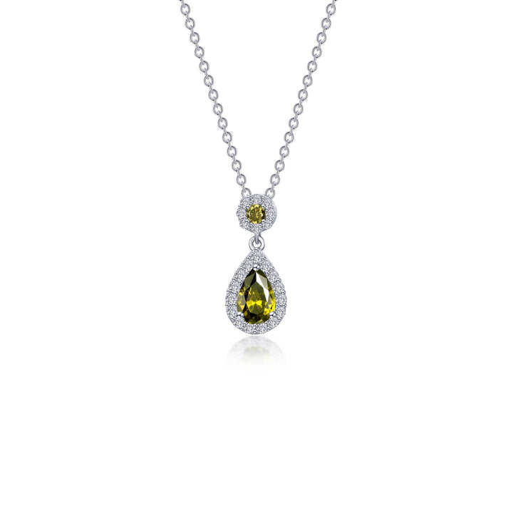 Pear Shape Halo Necklace
