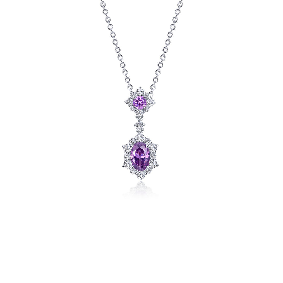 1.02 CTW Oval Halo Necklace