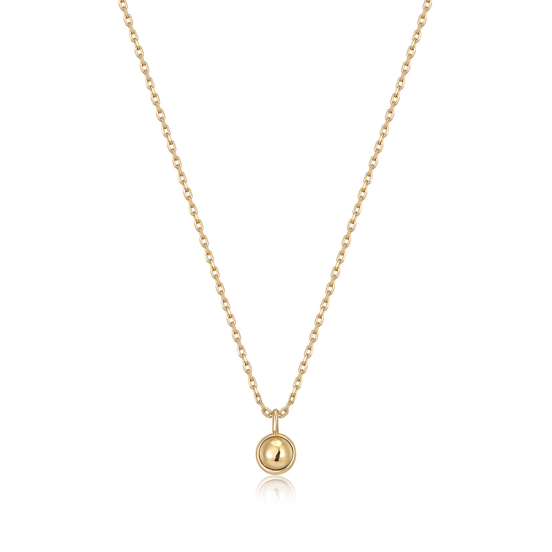 Gold Orb Drop Pendant Necklace