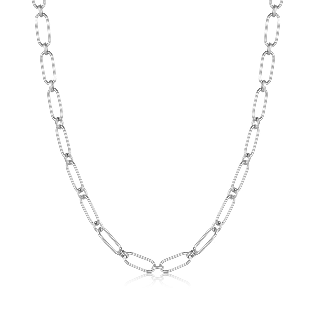 Silver Cable Connect Chunky Chain Necklace