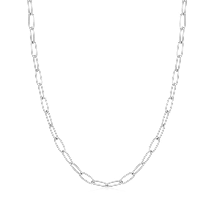 Silver Link Charm Chain Necklace