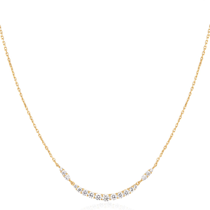 Gold Arc Pavé Necklace