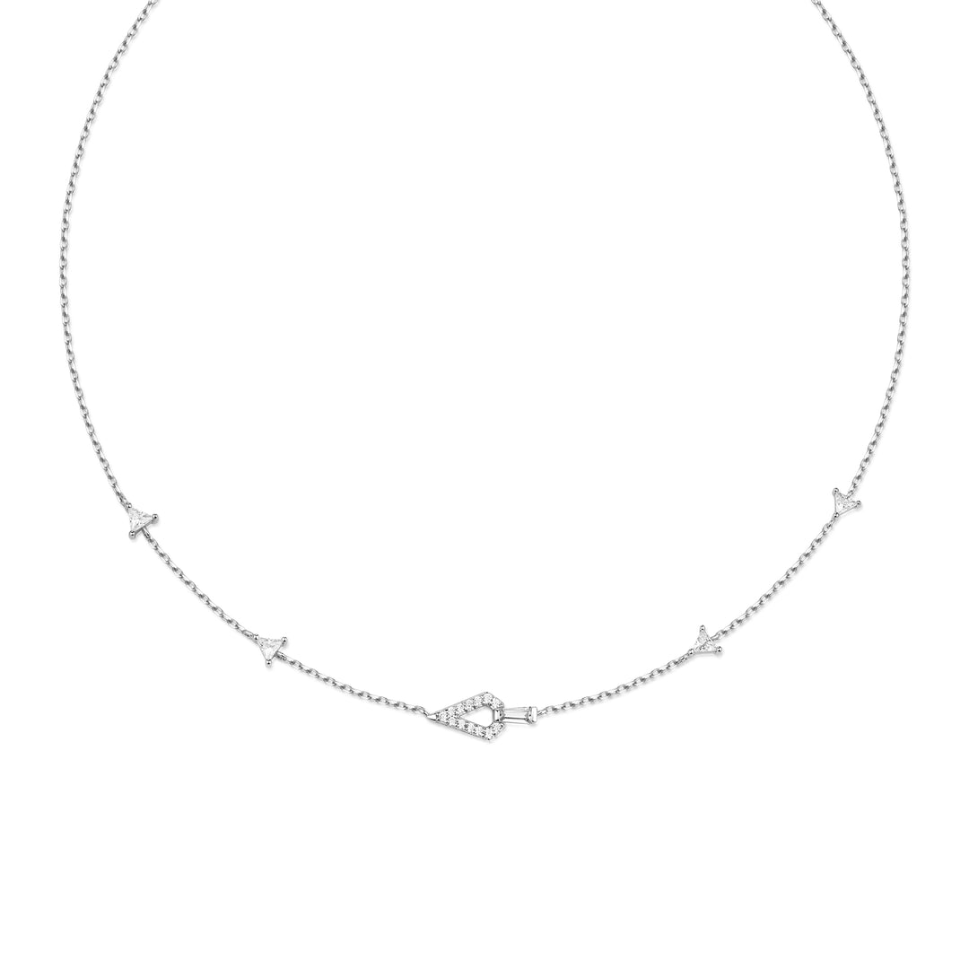 Silver Geometric Satellite Necklace