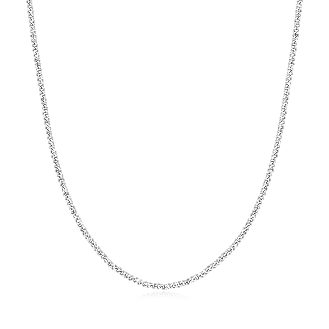 Silver Shiny Curb Necklace