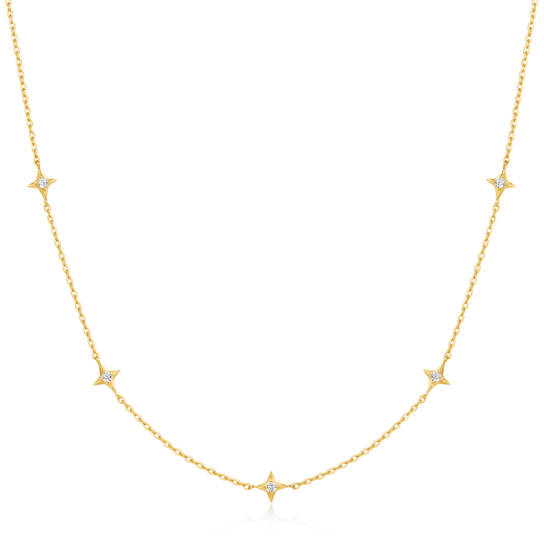 Gold Stars Station Necklace