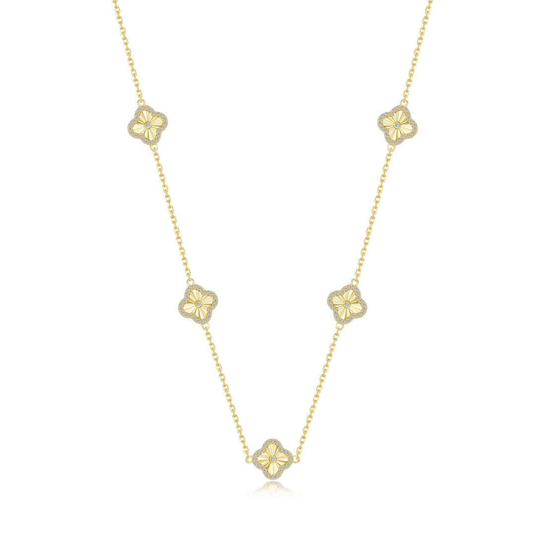 Gold Clover Motif Necklace