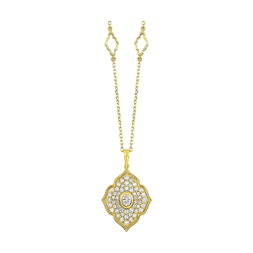 14Kt Yellow Gold Diamond 1/2Ctw Necklace