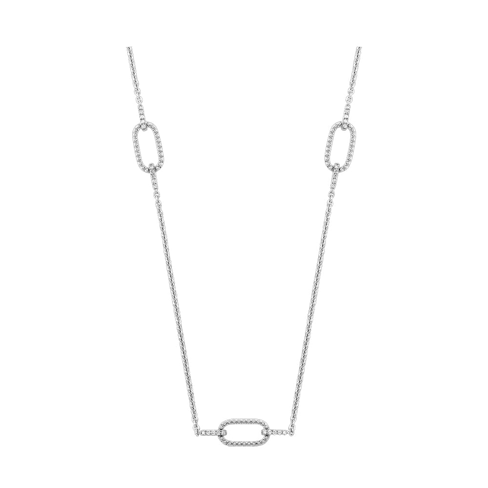 Silver Diamond 1/10Ctw Necklace