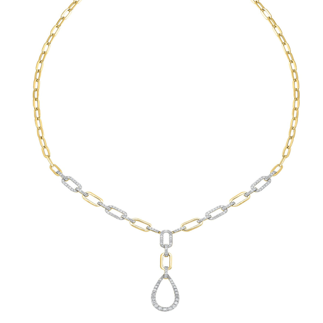14Kt Yellow Gold Diamond 1Ctw Necklace