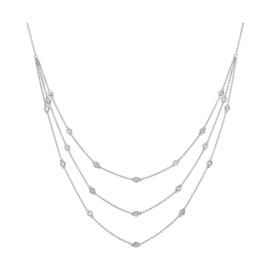14Kt White Gold Diamond 3/4Ctw Necklace