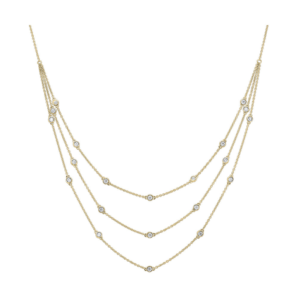 14Kt Yellow Gold Diamond 3/4Ctw Necklace