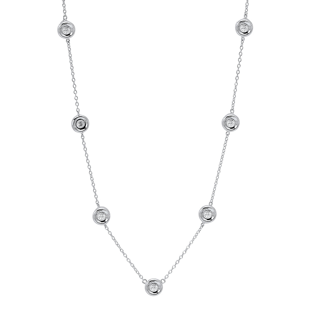 Silver Diamond 1/50Ctw Necklace