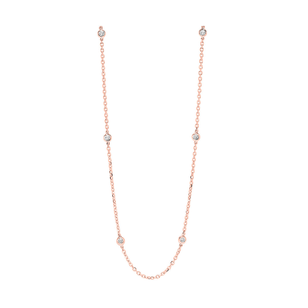 14Kt Rose Gold Diamond 1/4Ctw Necklace