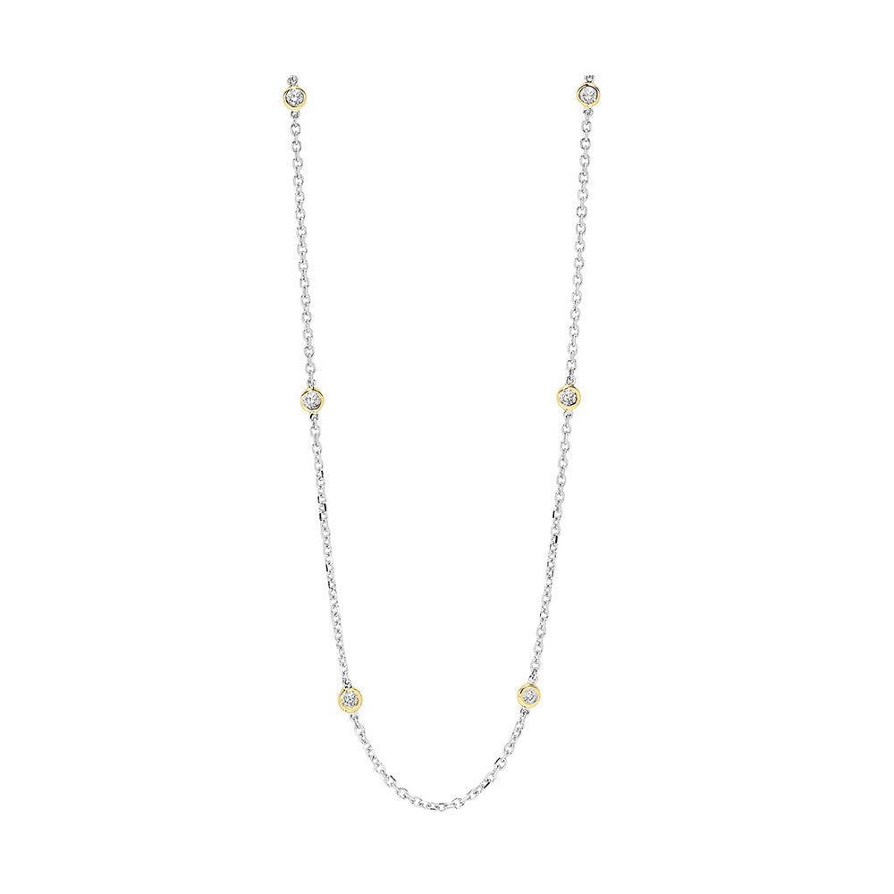 14Kt White Yellow Gold Diamond 1/2Ctw Necklace