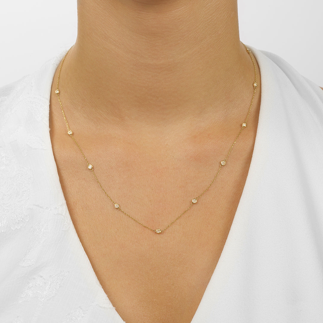 14Kt Yellow Gold Diamond 1/2Ctw Necklace