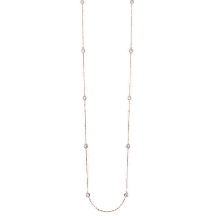 14Kt Rose Gold Diamond 3/4Ctw Necklace