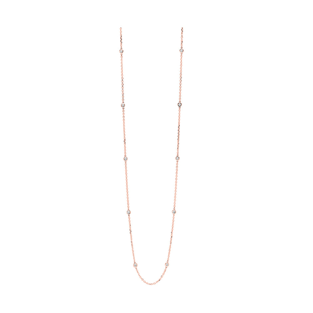 14Kt Rose Gold Diamond 3/4Ctw Necklace