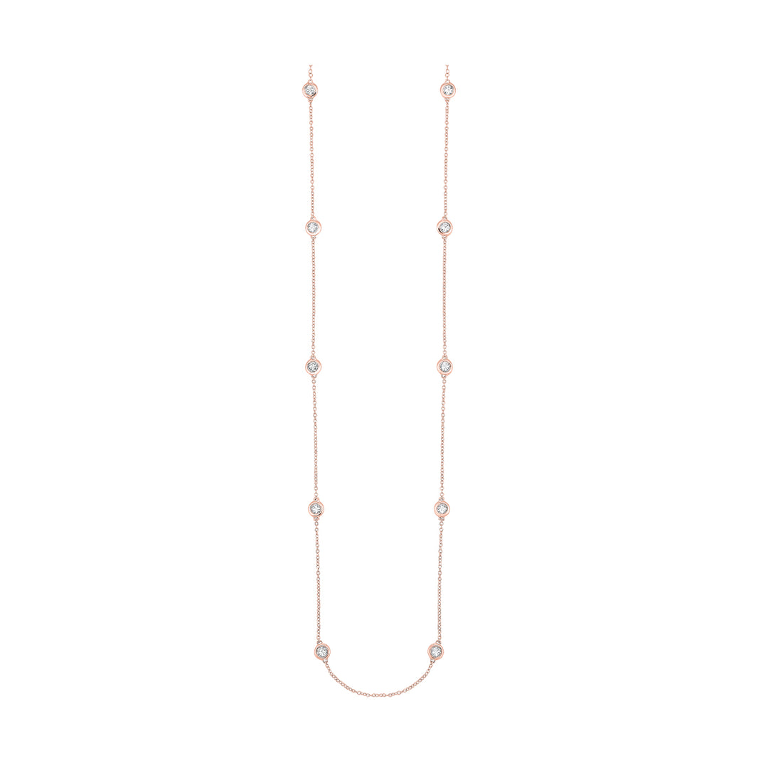 14Kt Rose Gold Diamond 1Ctw Necklace