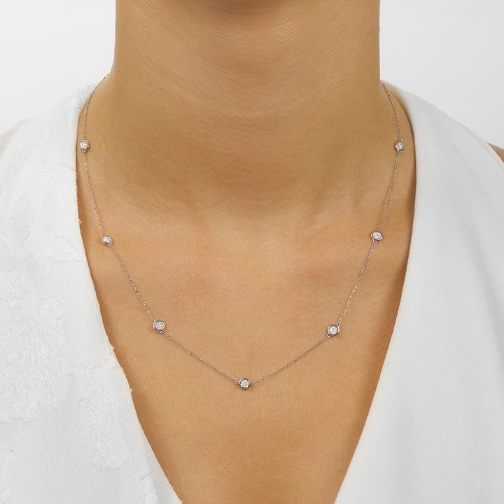 14Kt White Gold Diamond 1Ctw Necklace