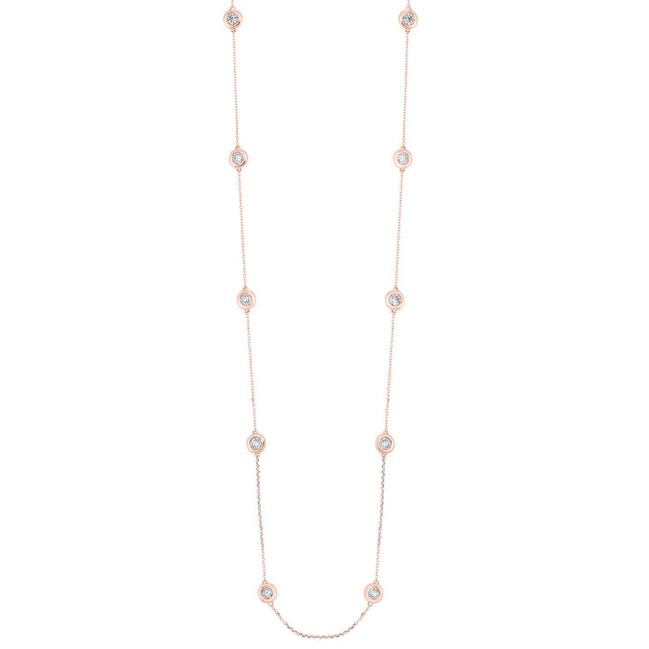 14Kt Rose Gold Diamond 1 1/2Ctw Necklace